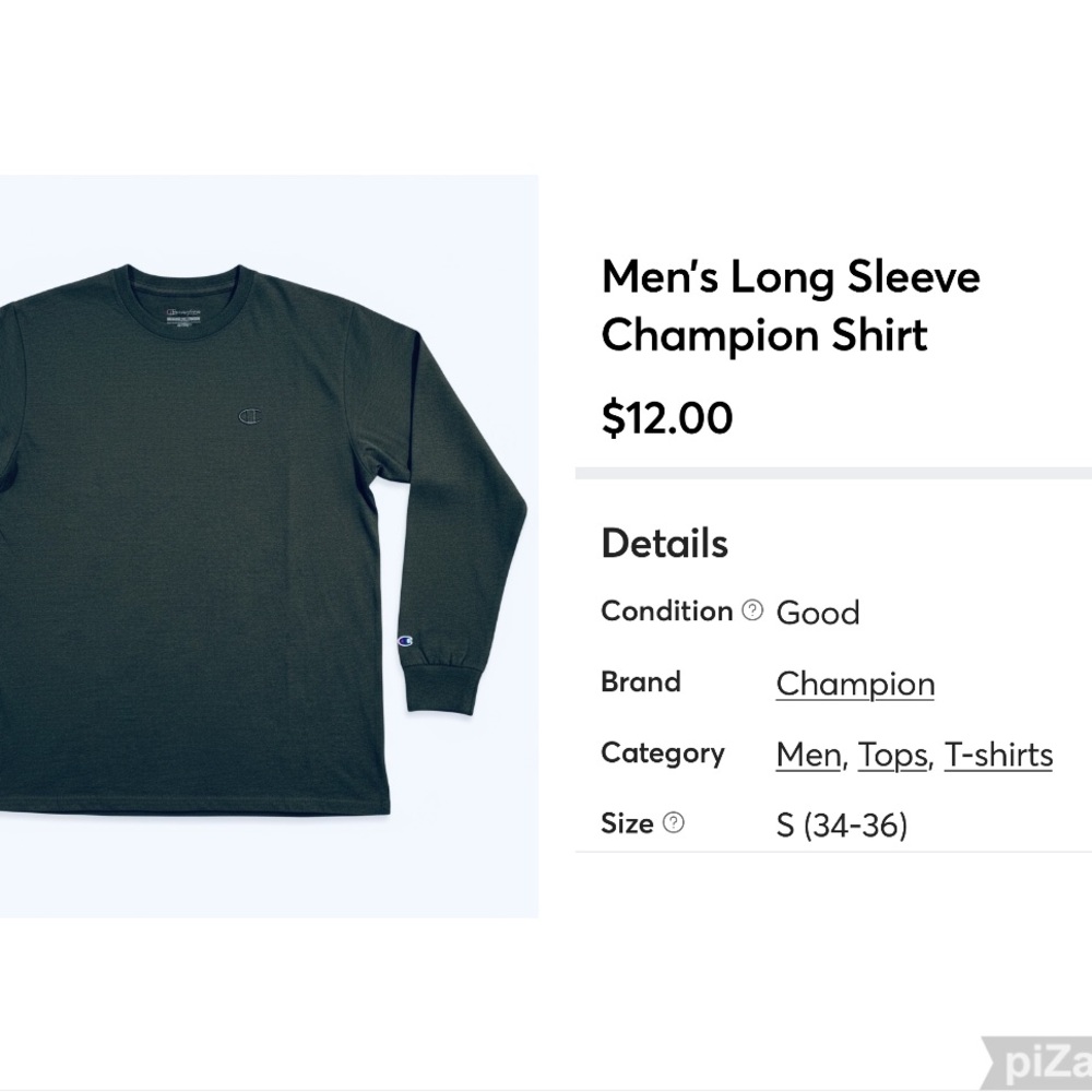 Champion Men's Long Sleeve Shirt - Forest Green